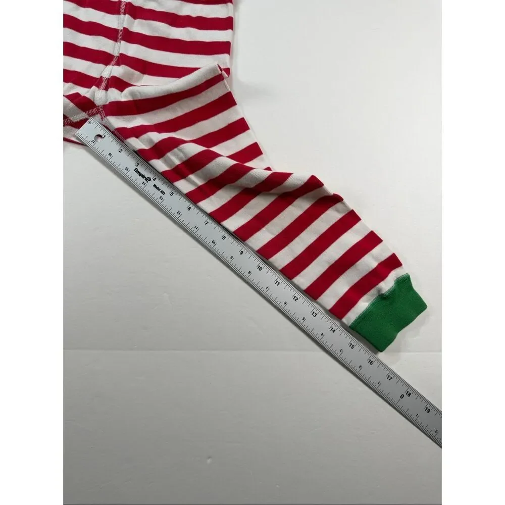 Hanna Andersson Organic Cotton Christmas Pajama Set Red Stripe Size 4 Unisex EUC